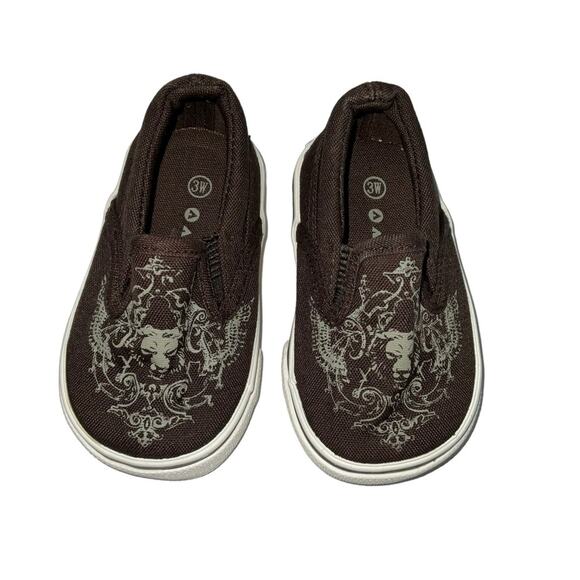 AIRWALK Infant Toddler Boy's Brown Slip-ons Size 3W - Picture 1 of 5